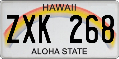 HI license plate ZXK268