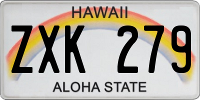 HI license plate ZXK279