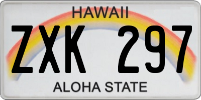 HI license plate ZXK297