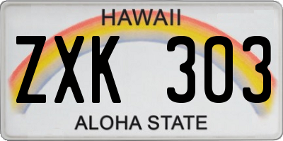 HI license plate ZXK303