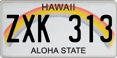 HI license plate ZXK313