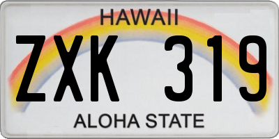 HI license plate ZXK319