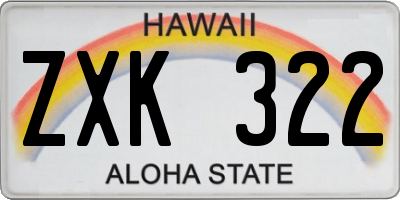 HI license plate ZXK322