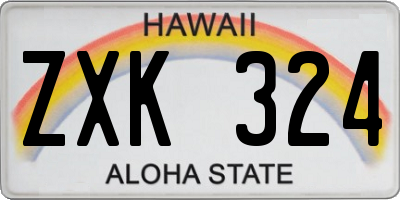 HI license plate ZXK324