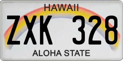 HI license plate ZXK328