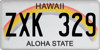 HI license plate ZXK329