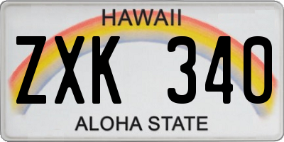 HI license plate ZXK340