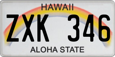 HI license plate ZXK346