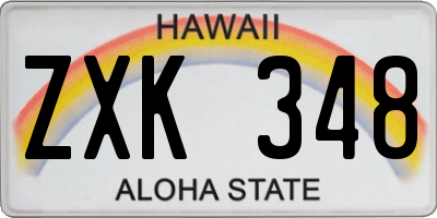 HI license plate ZXK348