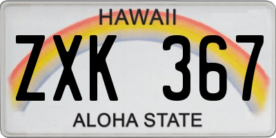 HI license plate ZXK367