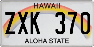 HI license plate ZXK370