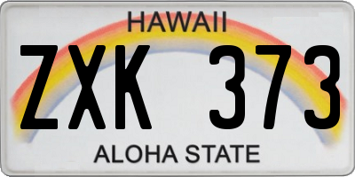 HI license plate ZXK373