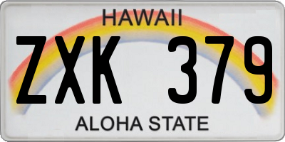 HI license plate ZXK379