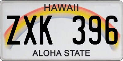 HI license plate ZXK396