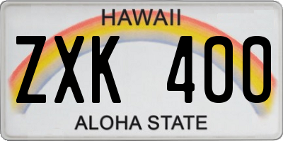HI license plate ZXK400