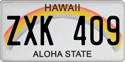 HI license plate ZXK409