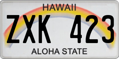 HI license plate ZXK423