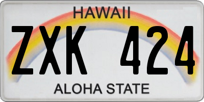 HI license plate ZXK424