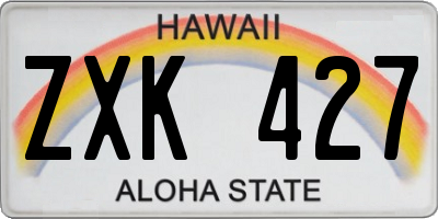 HI license plate ZXK427