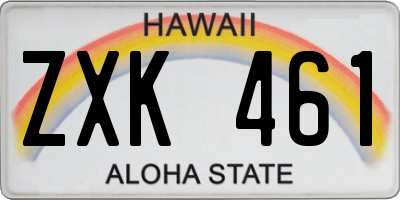 HI license plate ZXK461