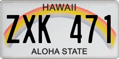 HI license plate ZXK471