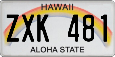 HI license plate ZXK481