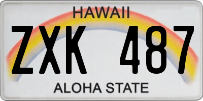 HI license plate ZXK487