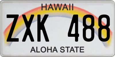 HI license plate ZXK488