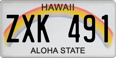 HI license plate ZXK491