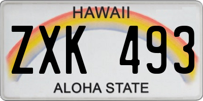 HI license plate ZXK493