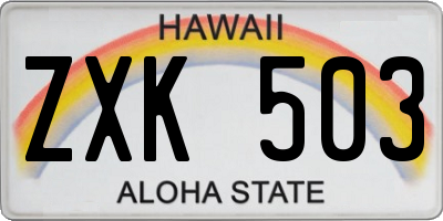 HI license plate ZXK503