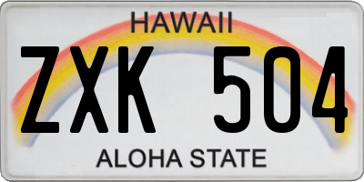 HI license plate ZXK504
