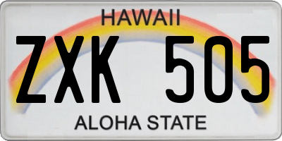 HI license plate ZXK505