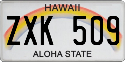 HI license plate ZXK509