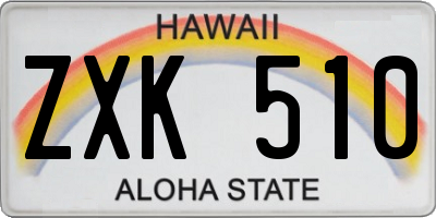 HI license plate ZXK510