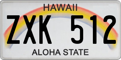 HI license plate ZXK512