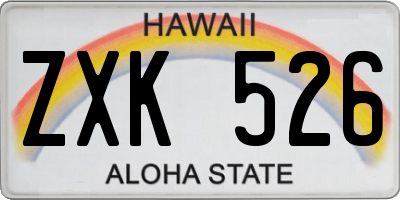 HI license plate ZXK526