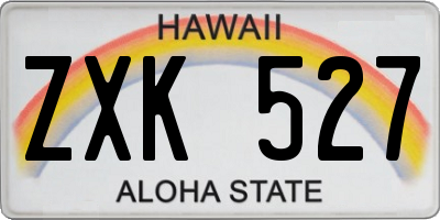HI license plate ZXK527
