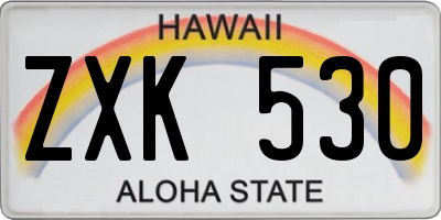 HI license plate ZXK530