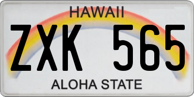 HI license plate ZXK565