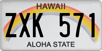 HI license plate ZXK571