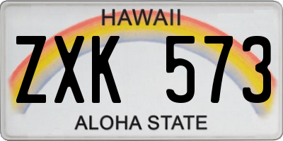 HI license plate ZXK573