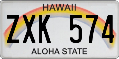 HI license plate ZXK574