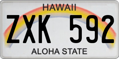 HI license plate ZXK592