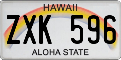 HI license plate ZXK596