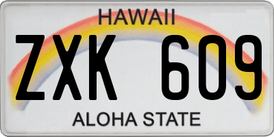 HI license plate ZXK609