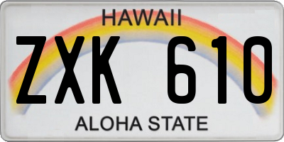 HI license plate ZXK610