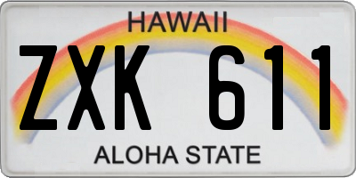 HI license plate ZXK611