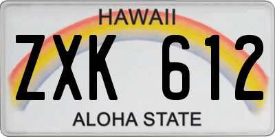 HI license plate ZXK612