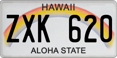 HI license plate ZXK620